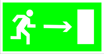 E03 направление к эвакуационному выходу направо (пленка, 300х150 мм) - Знаки безопасности - Эвакуационные знаки - vektorb.ru