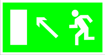 E06 направление к эвакуационному выходу налево вверх (пластик, 300х150 мм) - Знаки безопасности - Эвакуационные знаки - vektorb.ru