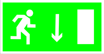 E09 указатель двери эвакуационного выхода (правосторонний) (пластик, 300х150 мм) - Знаки безопасности - Эвакуационные знаки - vektorb.ru