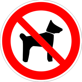 P14 запрещается вход (проход) с животными (пластик, 200х200 мм) - Знаки безопасности - Запрещающие знаки - vektorb.ru