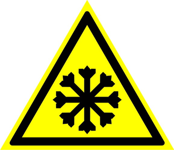 W17 осторожно! холод (пластик, сторона 200 мм) - Знаки безопасности - Предупреждающие знаки - vektorb.ru