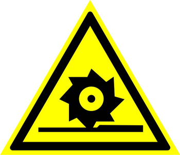 W22 осторожно! режущие валы (пластик, сторона 200 мм) - Знаки безопасности - Предупреждающие знаки - vektorb.ru